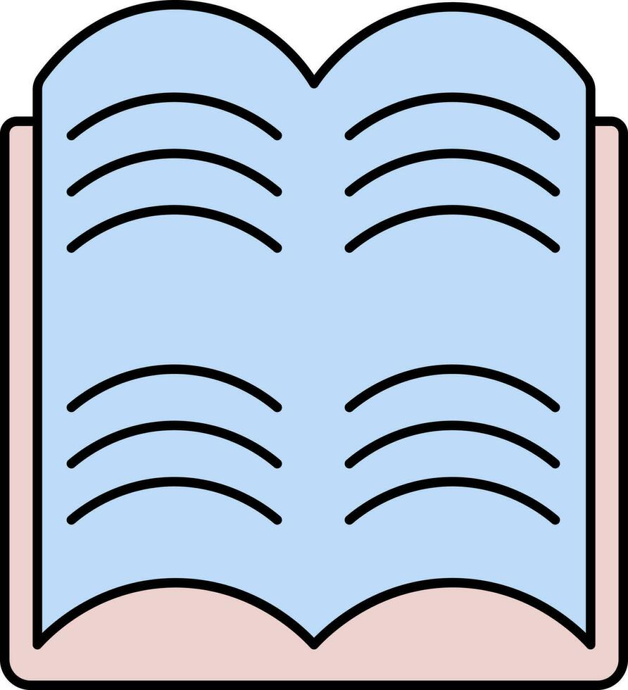 Rosa e azul aberto livro ícone ou símbolo. vetor