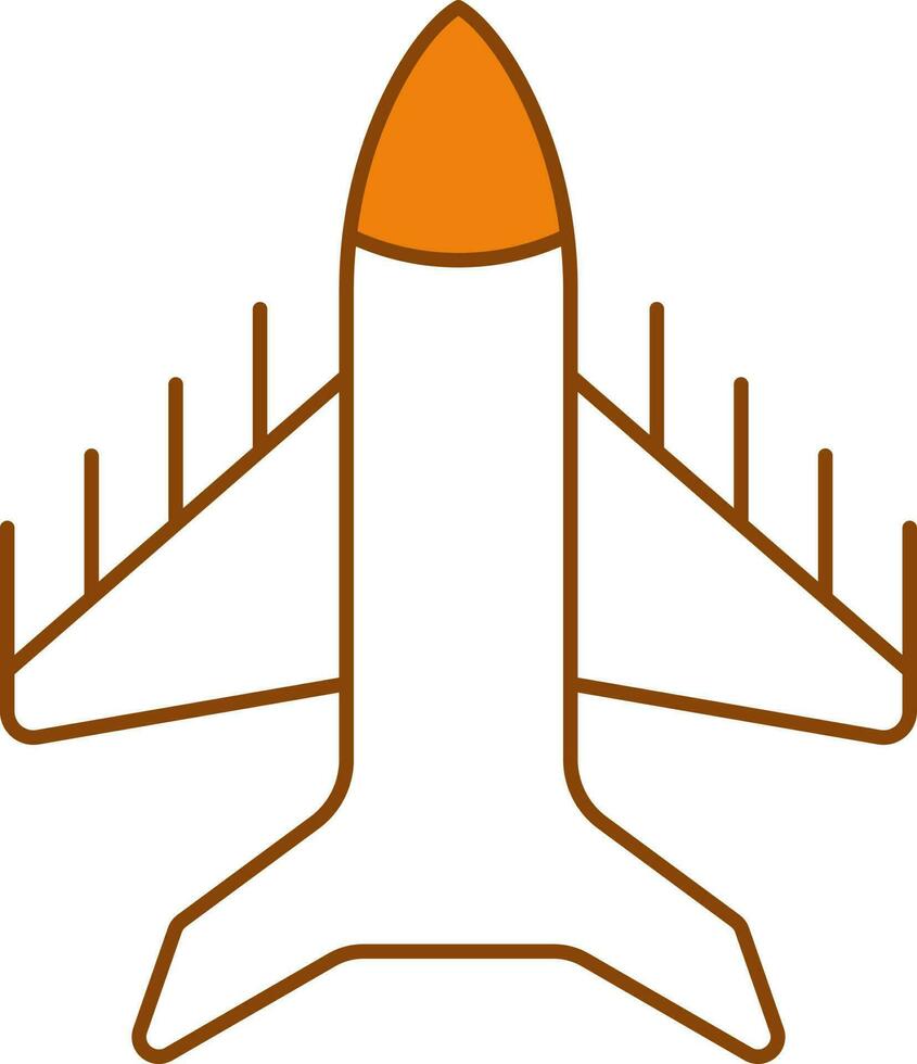 lutador avião ícone dentro laranja e branco cor. vetor