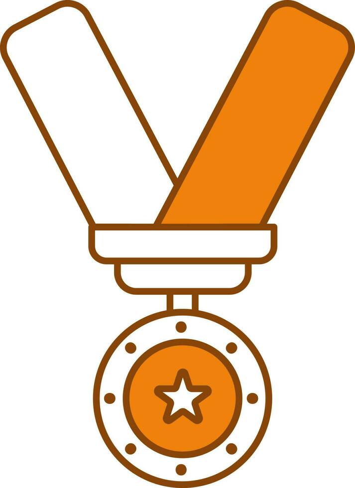 medalha ícone dentro laranja e branco cor. vetor