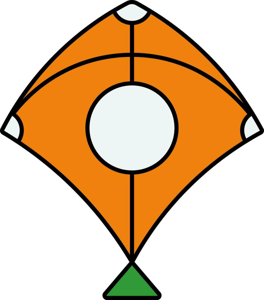 plano estilo pipa ícone dentro laranja e verde cor. vetor