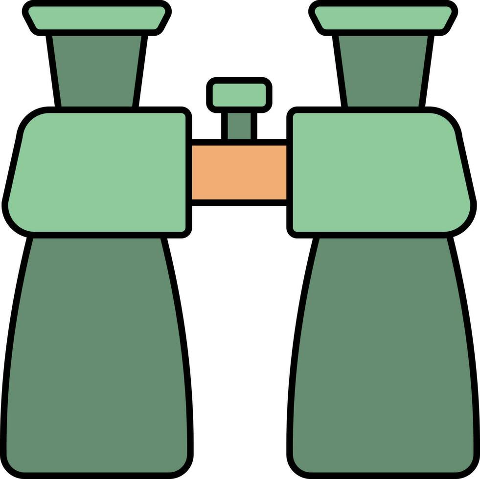 binóculos ícone dentro verde e laranja cor. vetor