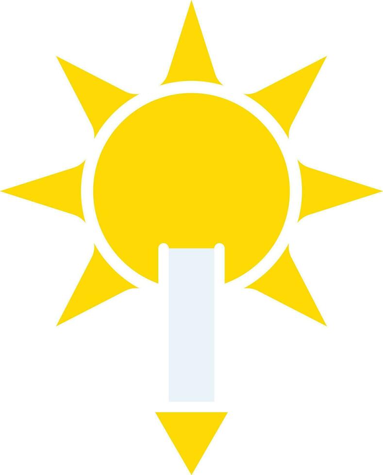 ilustração do pôr do sol ícone dentro amarelo e branco cor. vetor