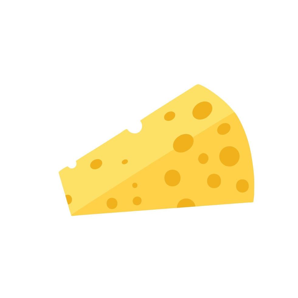 um pedaço de queijo em um fundo branco. lacticínios. ilustração vetorial plana vetor