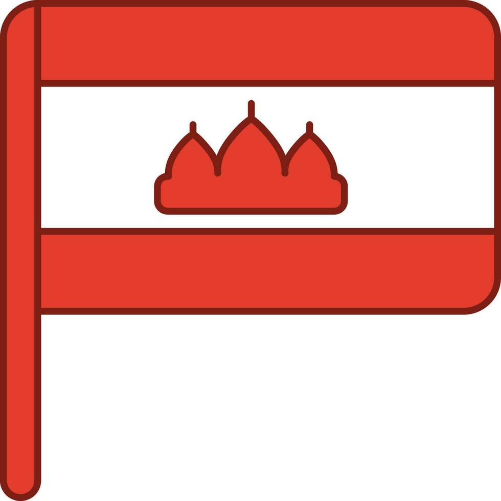 Camboja bandeira ícone dentro vermelho e branco cor. vetor