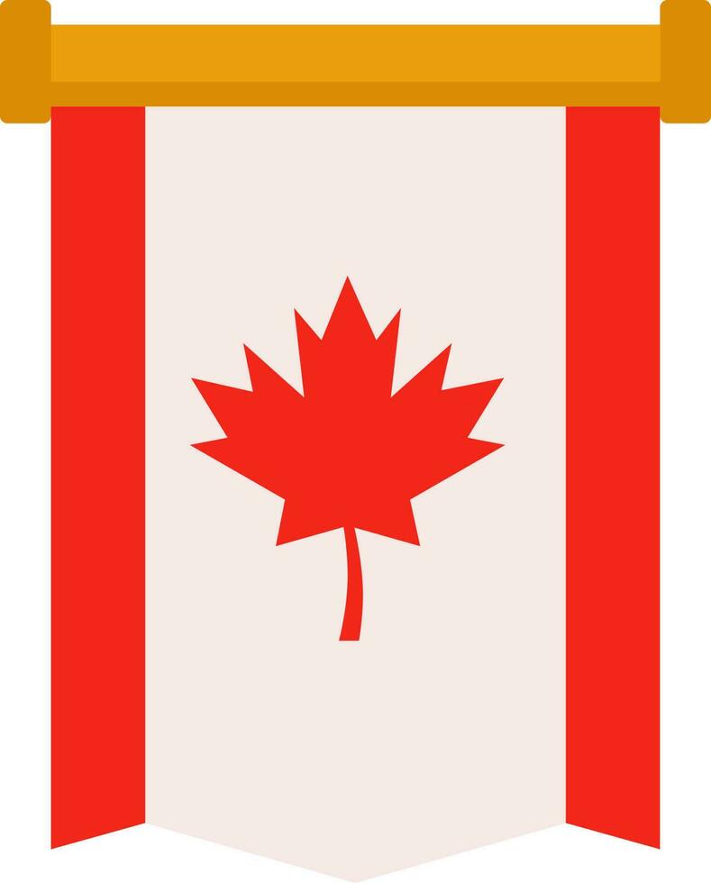 Canadá galhardete bandeira ícone dentro plano estilo. vetor