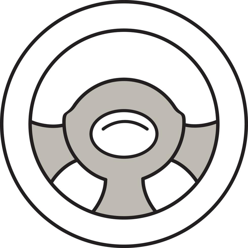 direção roda ícone dentro cinzento e branco cor. vetor