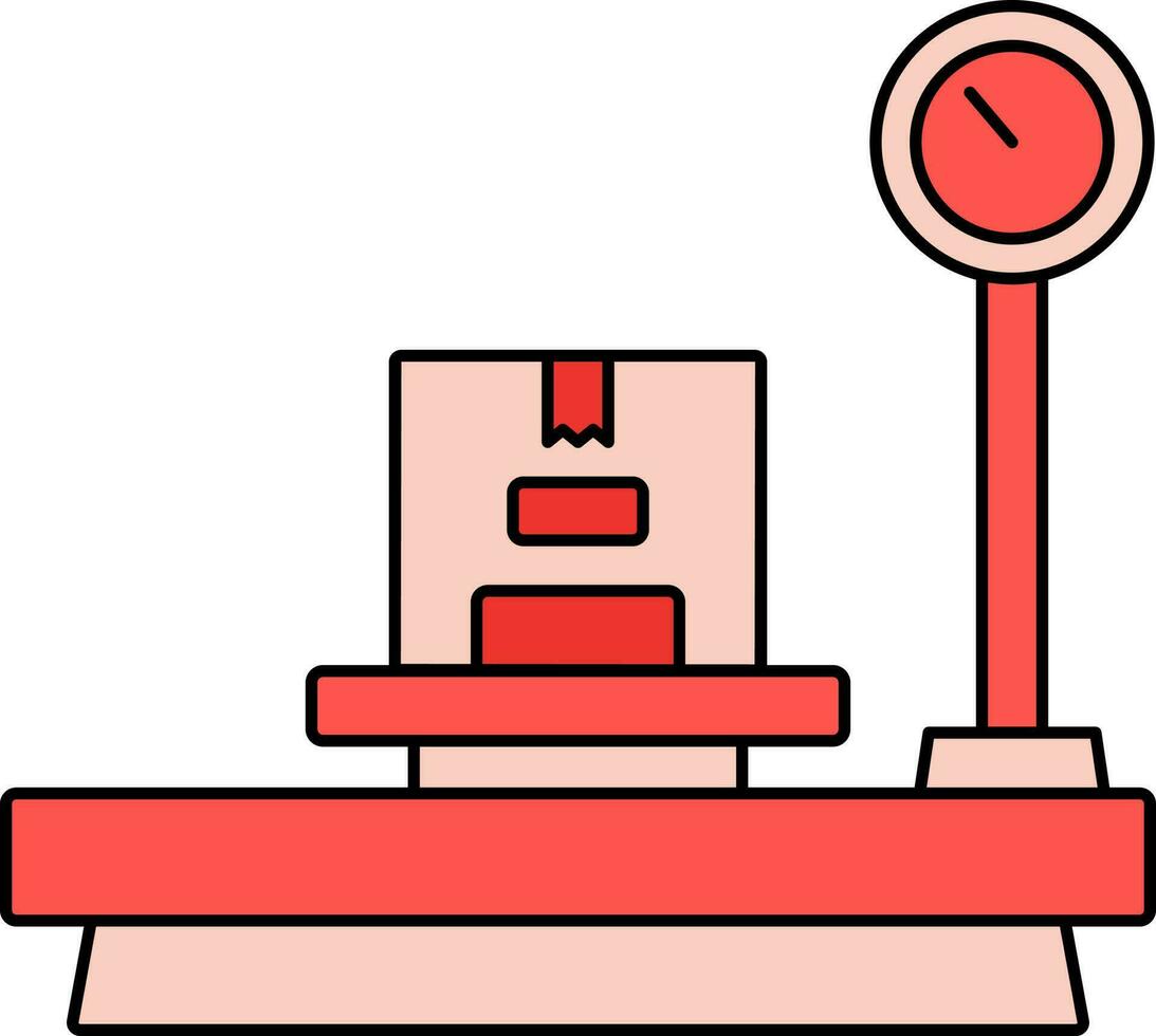 parcela em peso escala ícone dentro vermelho cor. vetor