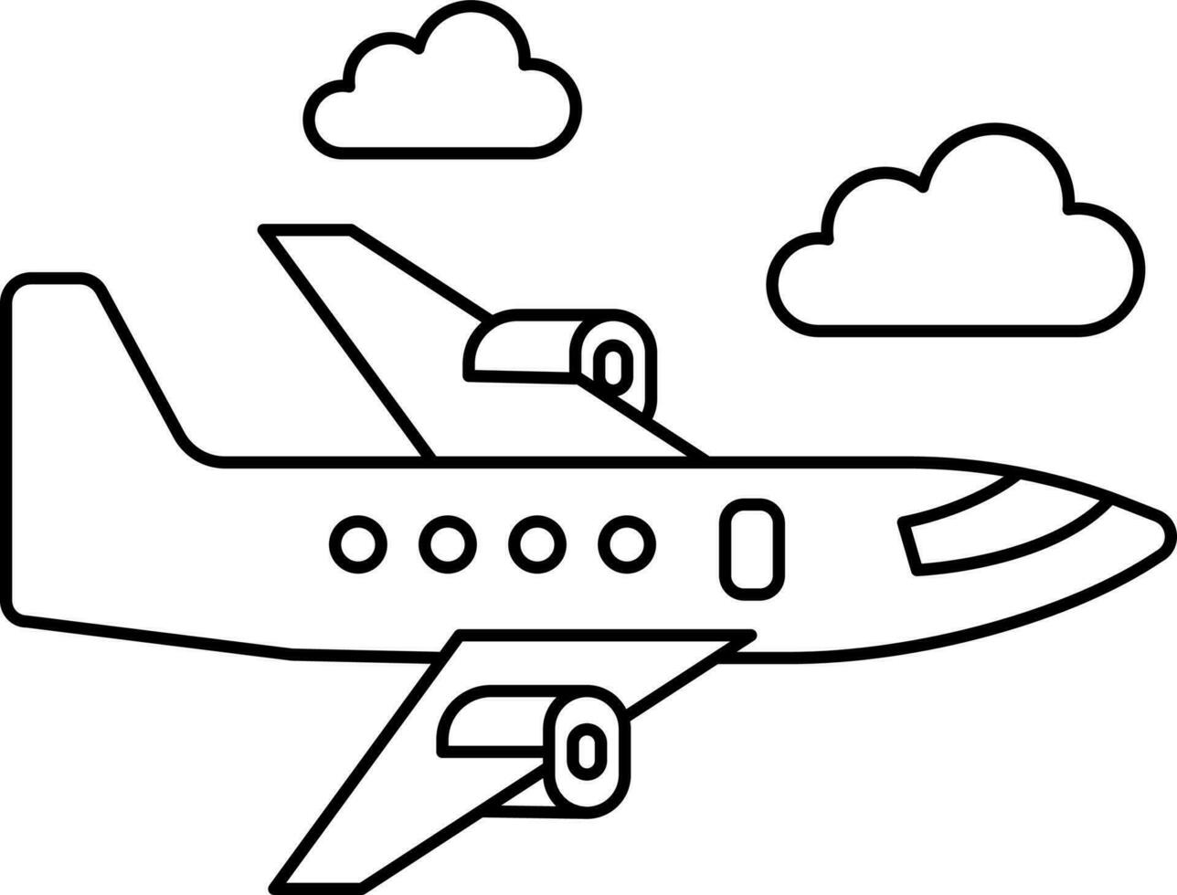 avião ícone ou símbolo dentro linear estilo. vetor