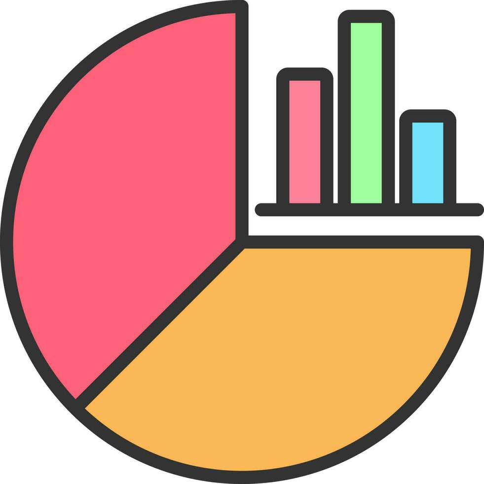 colorida diagrama gráfico ícone dentro plano estilo. vetor