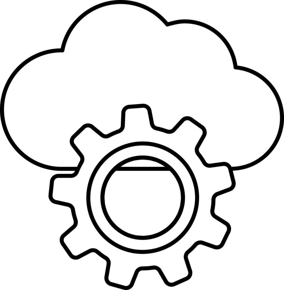 nuvem configuração ícone ou símbolo dentro esboço estilo. vetor