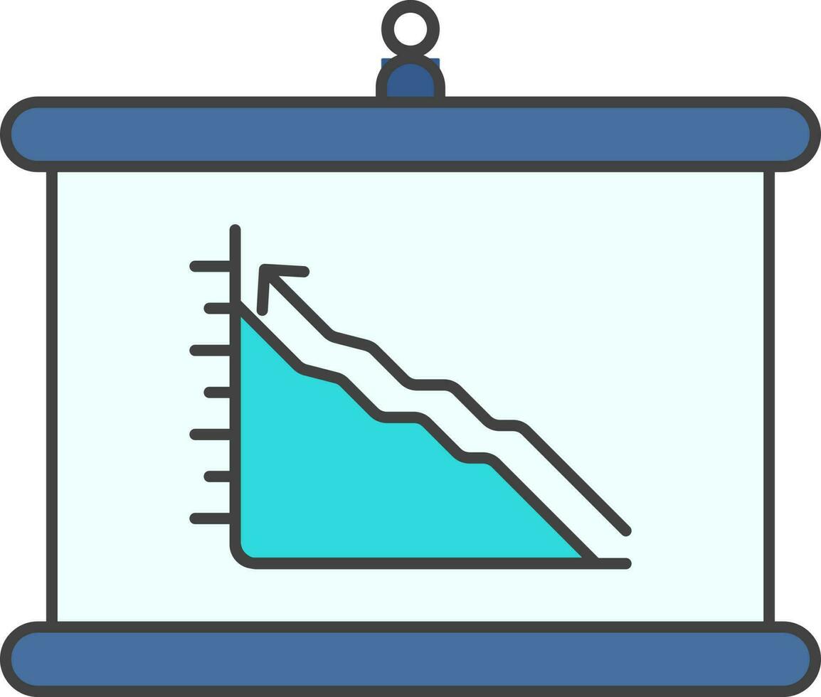 azul e ciano infográfico projeção tela ícone. vetor