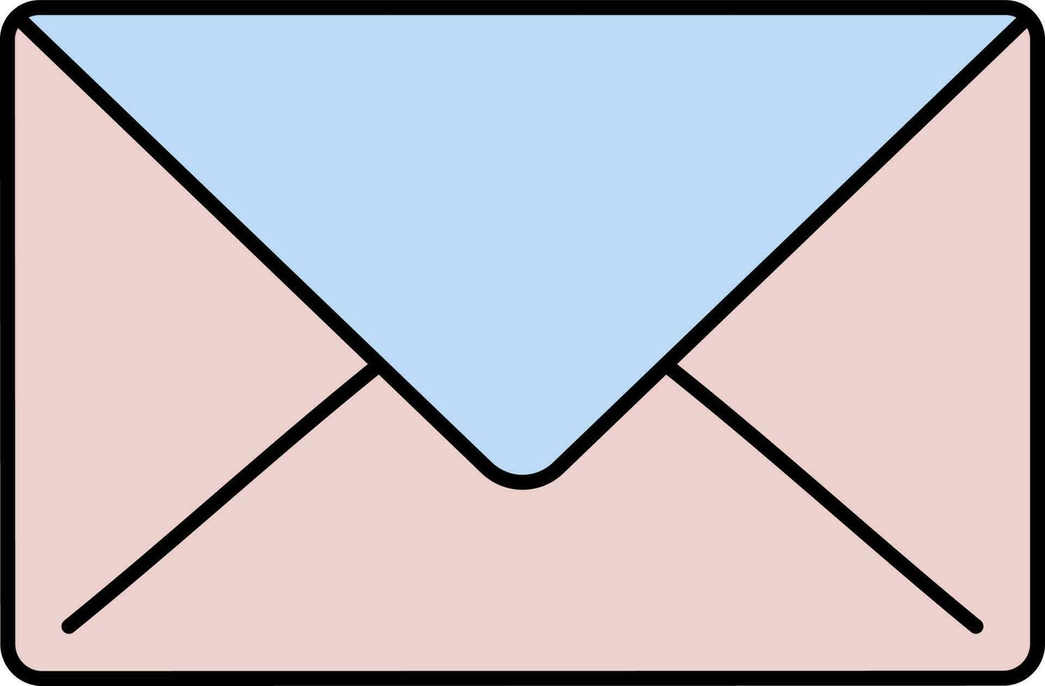 ilustração do envelope ícone dentro Rosa e azul cor. vetor