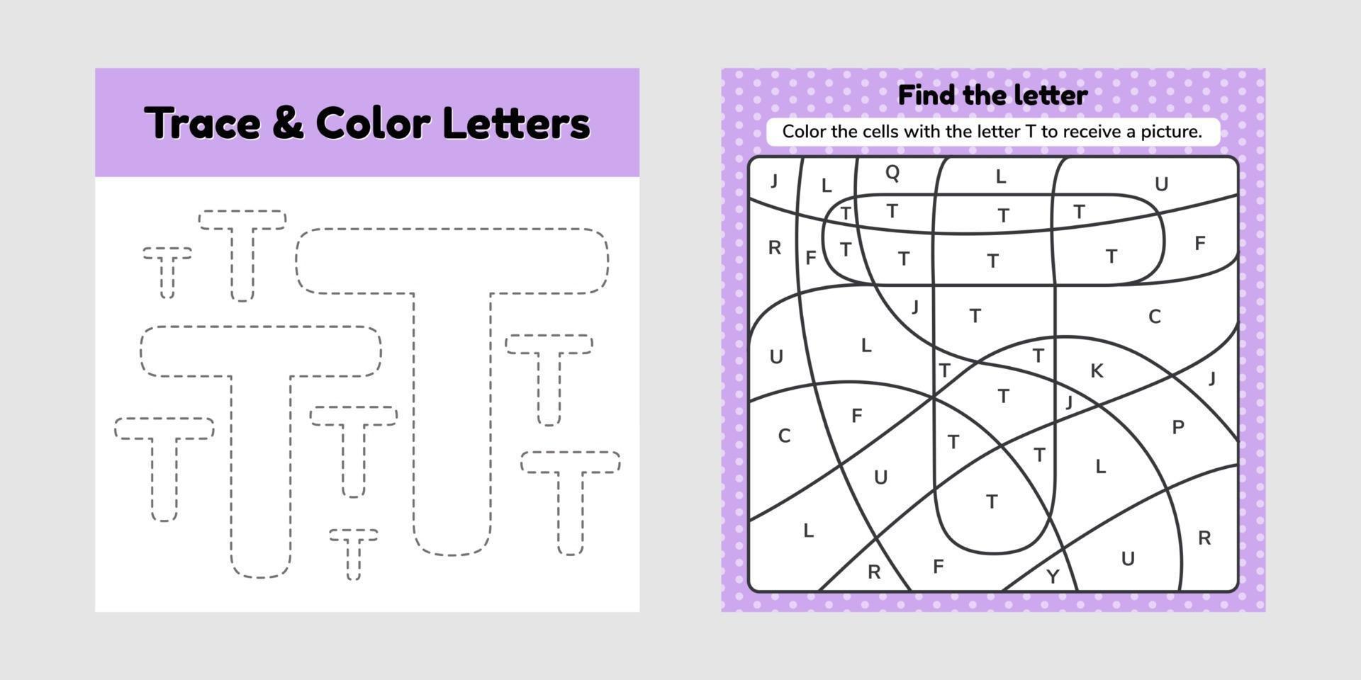 folha de livro de colorir para crianças planilha para jardim de infância pré-escolar e linha de rastreamento de idade escolar escrever e colorir vetor