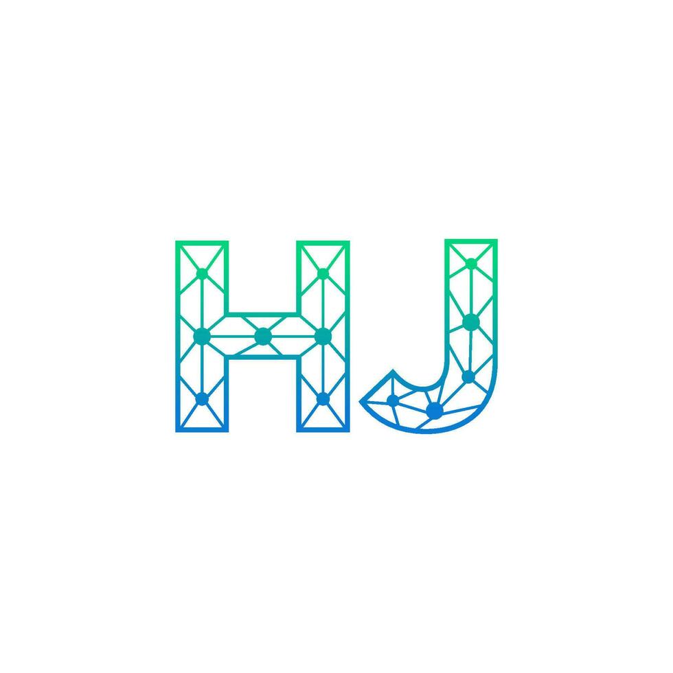 abstrato carta hj logotipo Projeto com linha ponto conexão para tecnologia e digital o negócio empresa. vetor