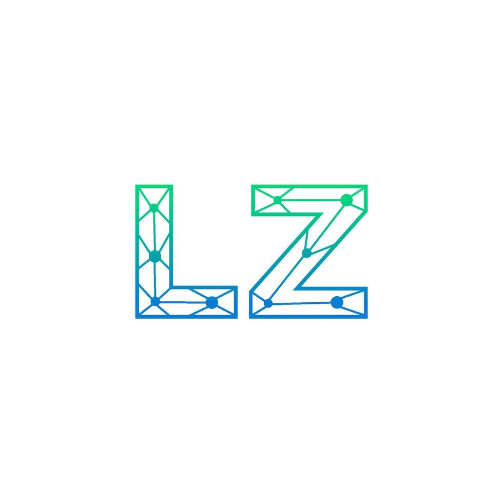 abstrato carta lz logotipo Projeto com linha ponto conexão para tecnologia e digital o negócio empresa. vetor