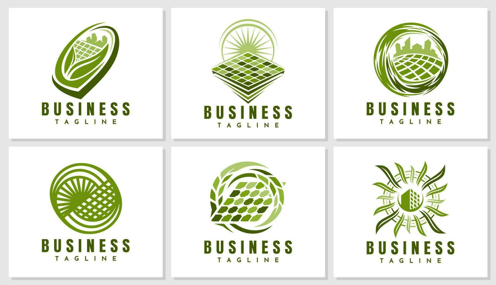 moderno abstrato solar painel logotipo Projeto. verde prédio, folha, solar painel logotipo. vetor