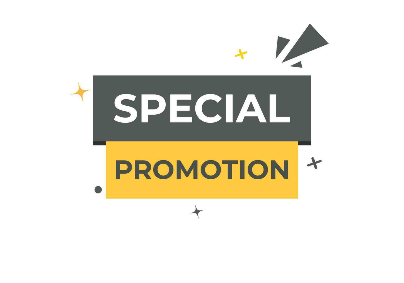 especial promoção botão. discurso bolha, bandeira rótulo especial promoção vetor