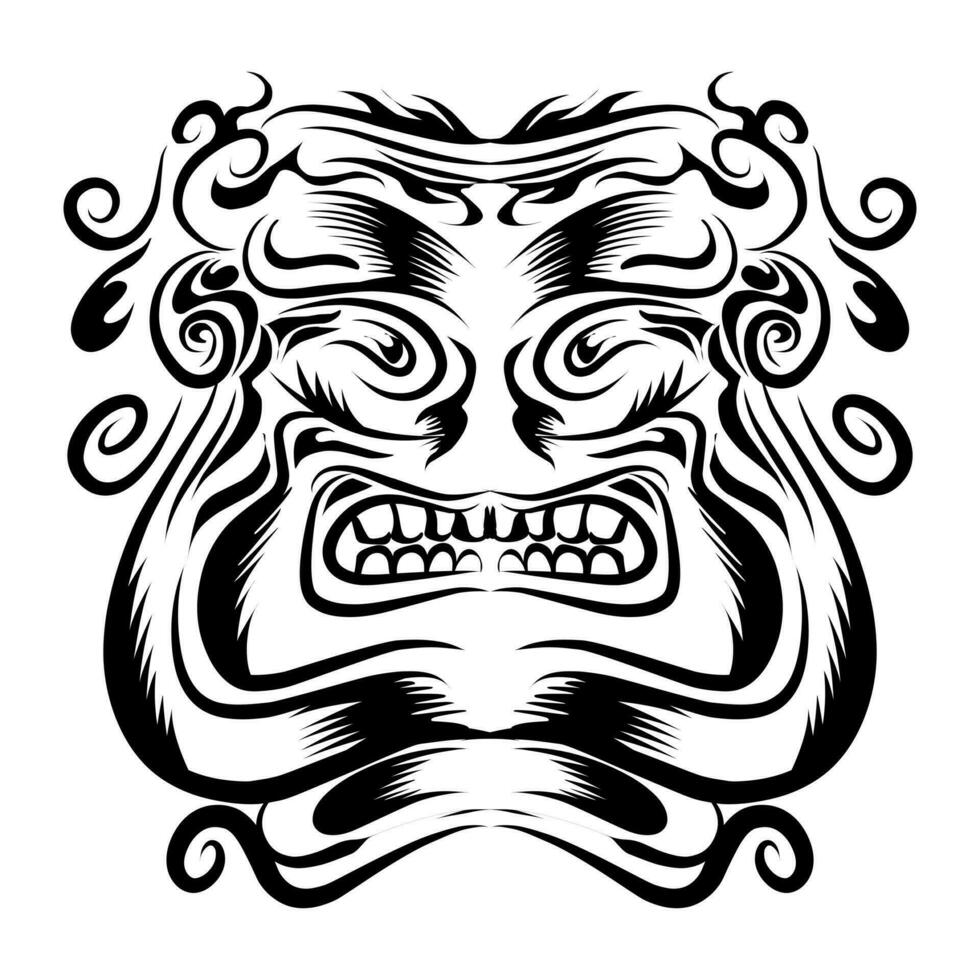 ilustração do uma tribal mascarar vetor