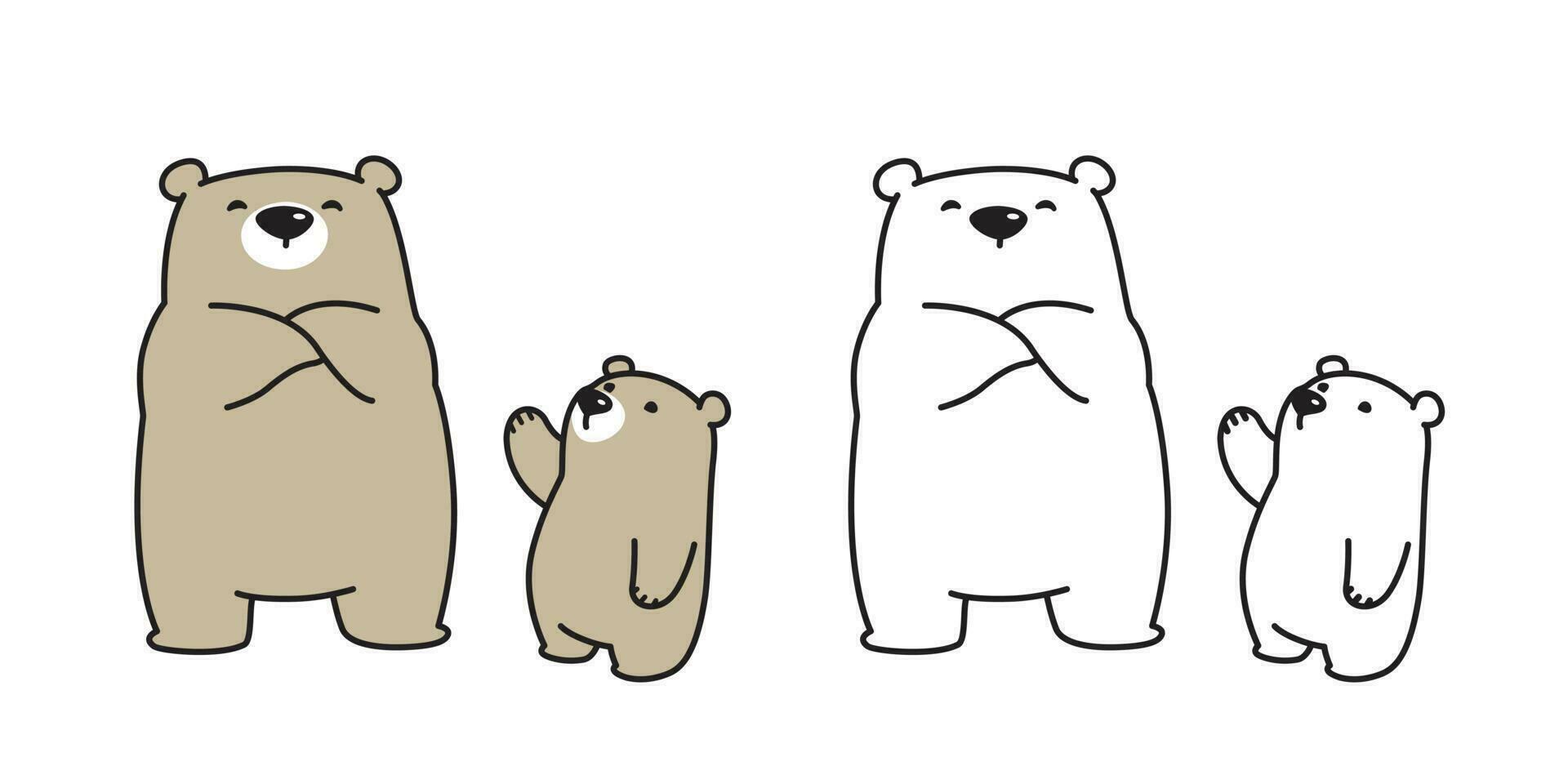 Urso vetor polar Urso ícone logotipo criança desenho animado personagem ilustração rabisco