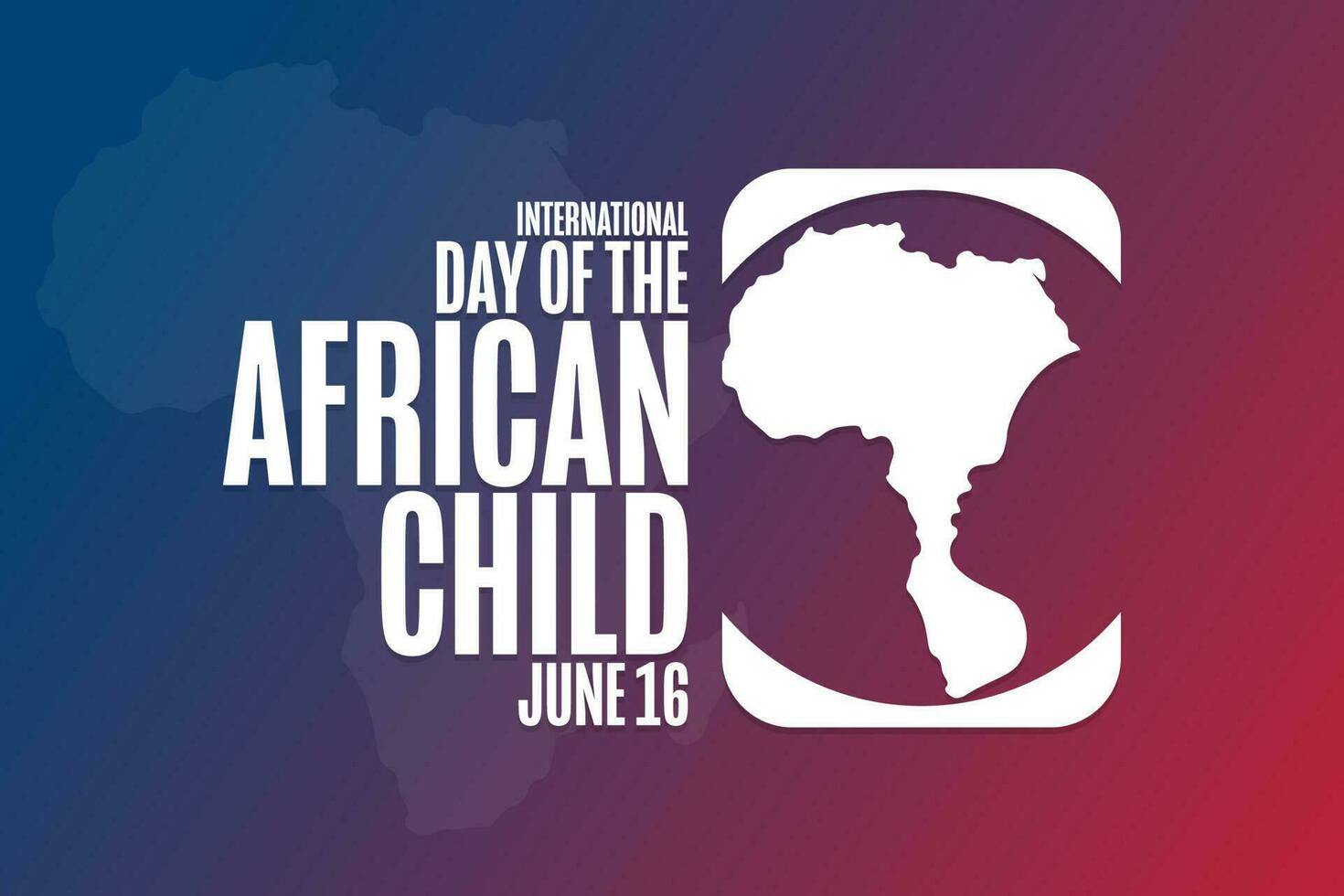 internacional dia do a africano criança. Junho 16. feriado conceito. modelo para fundo, bandeira, cartão, poster com texto inscrição. vetor eps10 ilustração.
