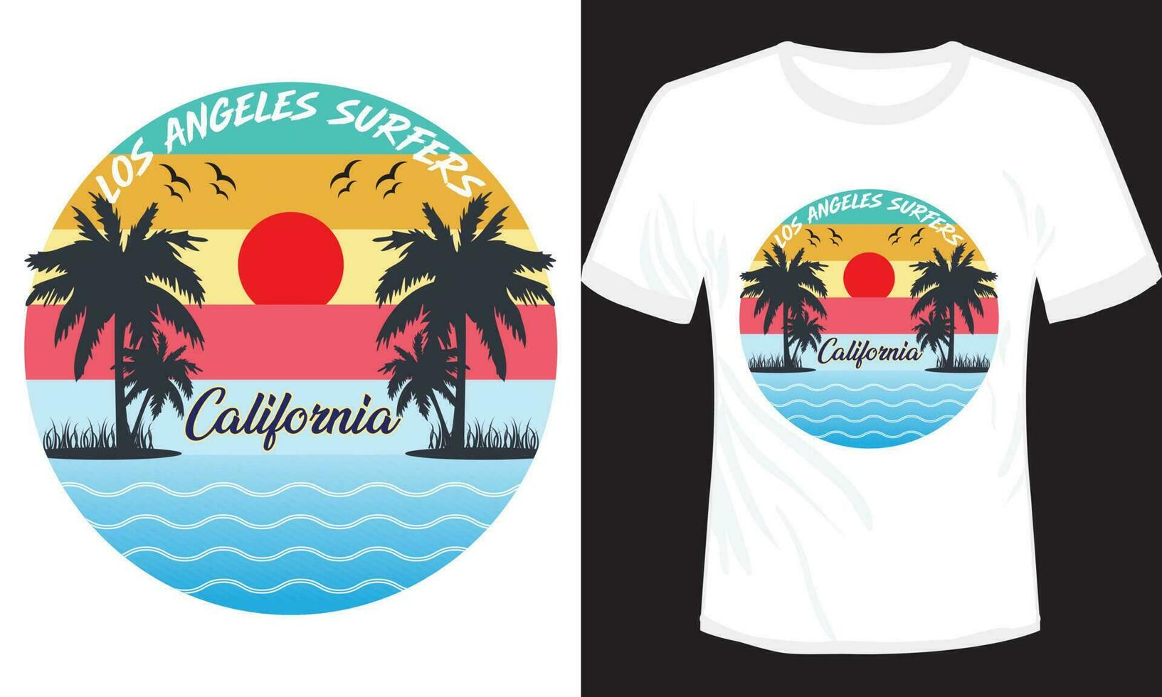 califórnia los angeles t-shirt design ilustração vetorial vetor