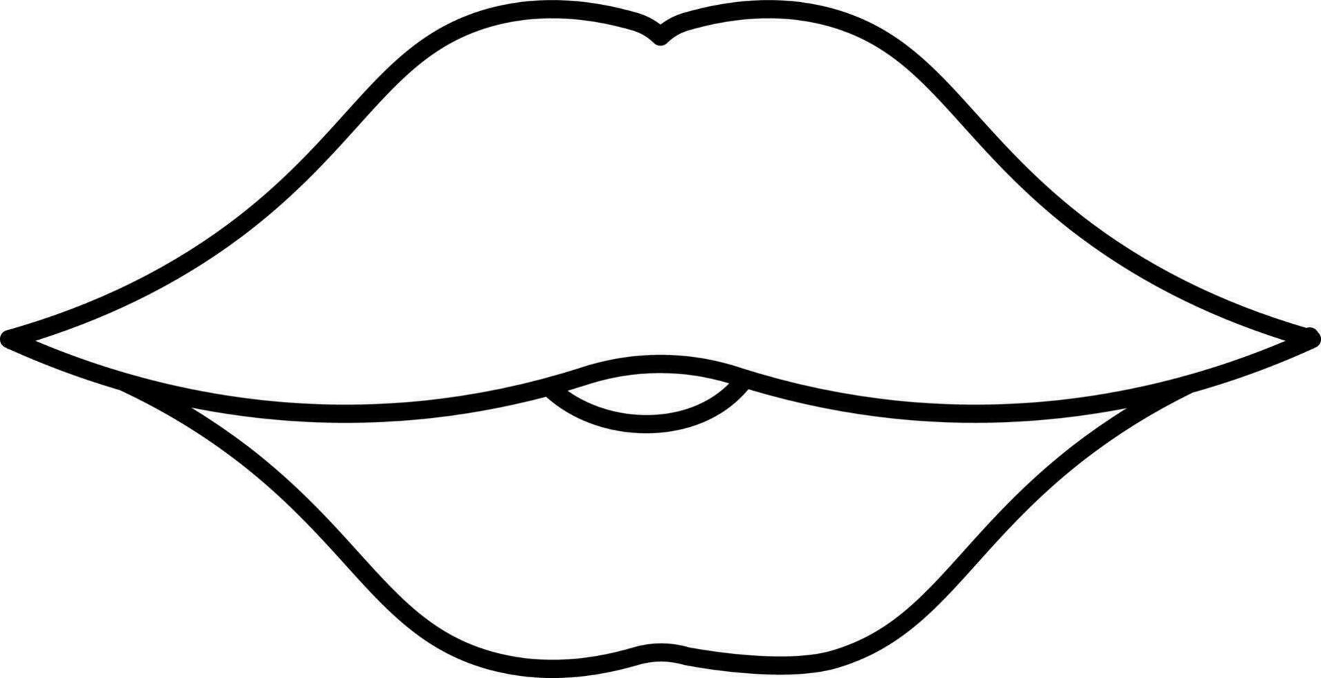 Preto linear estilo beijo ícone ou símbolo. vetor