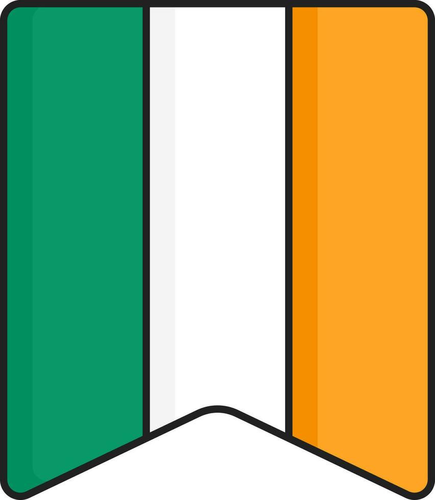 isolado Irlanda galhardete bandeira ícone dentro plano estilo. vetor