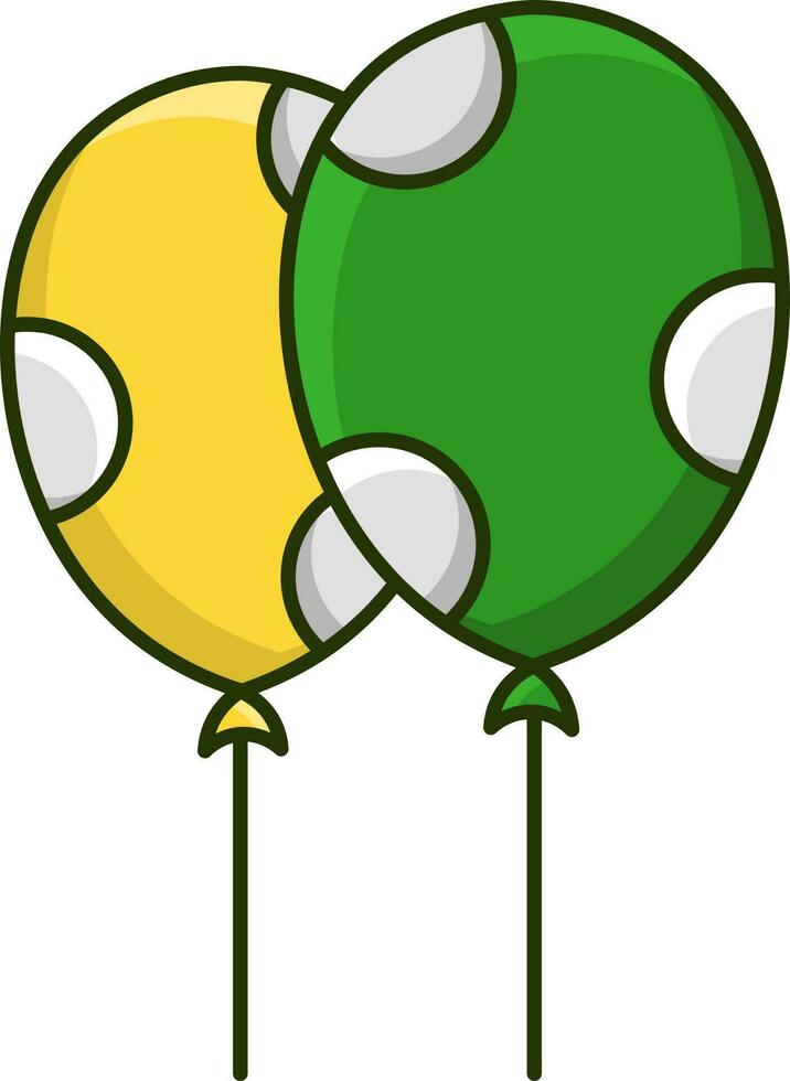 isolado balão plano ícone dentro amarelo e verde cor. vetor