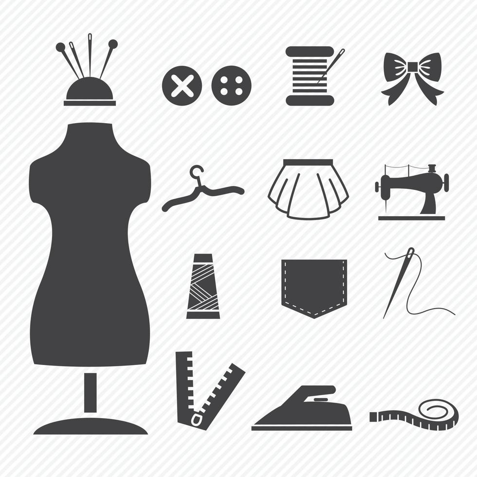 ilustração de ícones de equipamentos de costura vetor