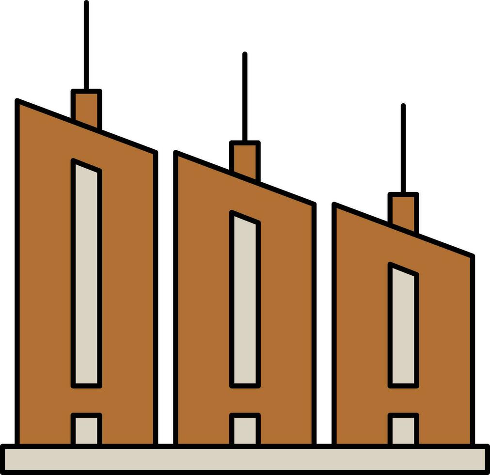 plano estilo construção ícone dentro Castanho cor. vetor