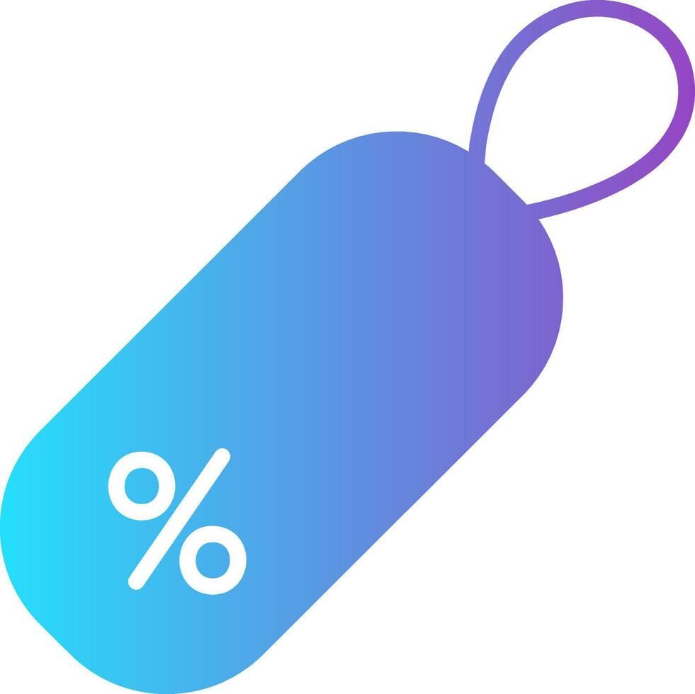 percentagem tag ícone dentro azul e roxa cor. vetor