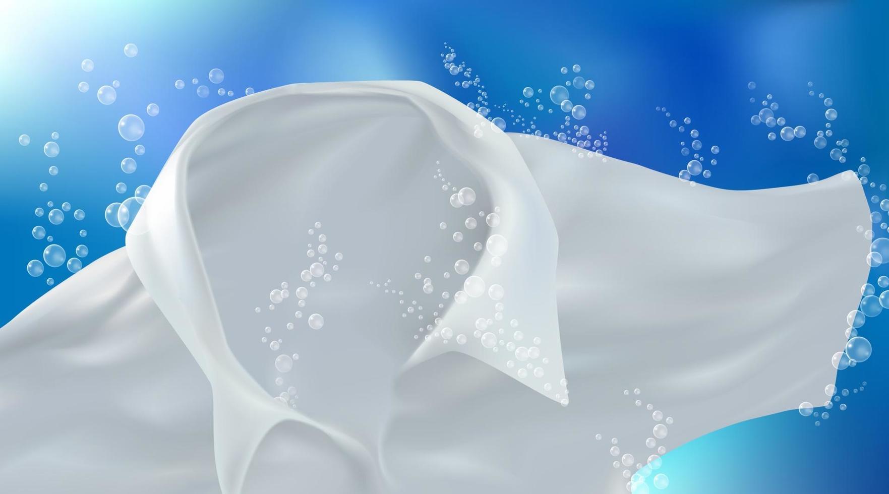 molhe e lave as roupas brancas em água com detergente vetor