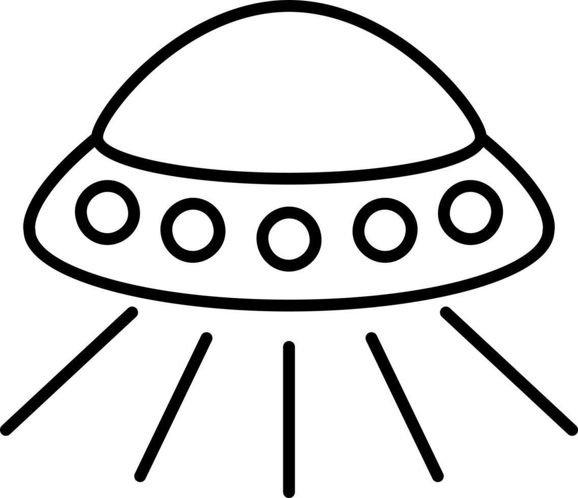 plano estilo UFO ícone dentro Preto linha arte. vetor
