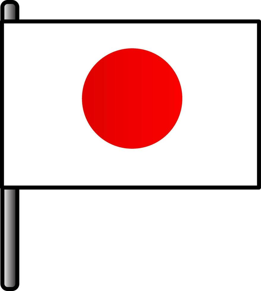 Japão bandeira ícone dentro plano estilo. vetor