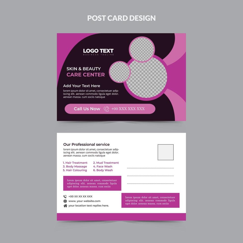 design de modelo de cartão postal day spa vetor