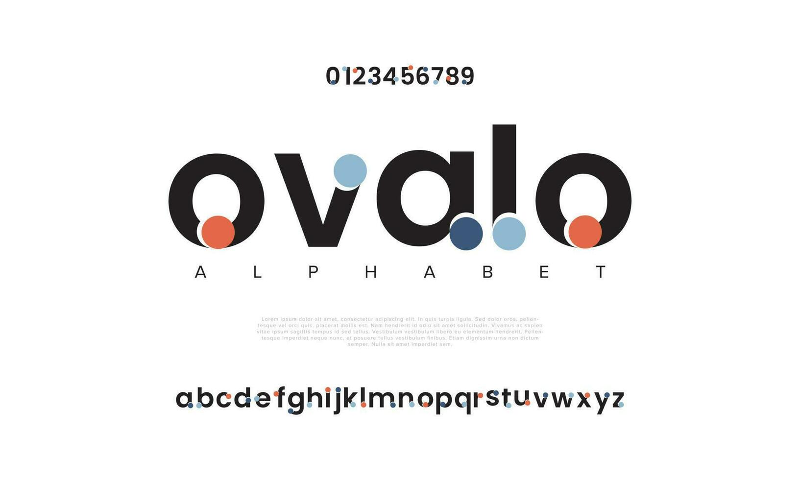 oval abstrato digital tecnologia logotipo Fonte alfabeto. mínimo moderno urbano fontes para logotipo, marca etc. tipografia tipo de letra maiúscula minúsculas e número. vetor ilustração