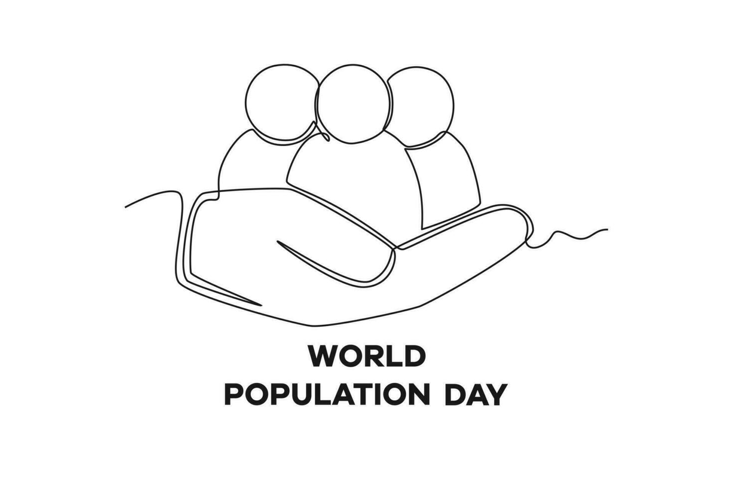 solteiro 1 linha desenhando mundo população dia conceito. contínuo linha desenhar Projeto gráfico vetor ilustração.