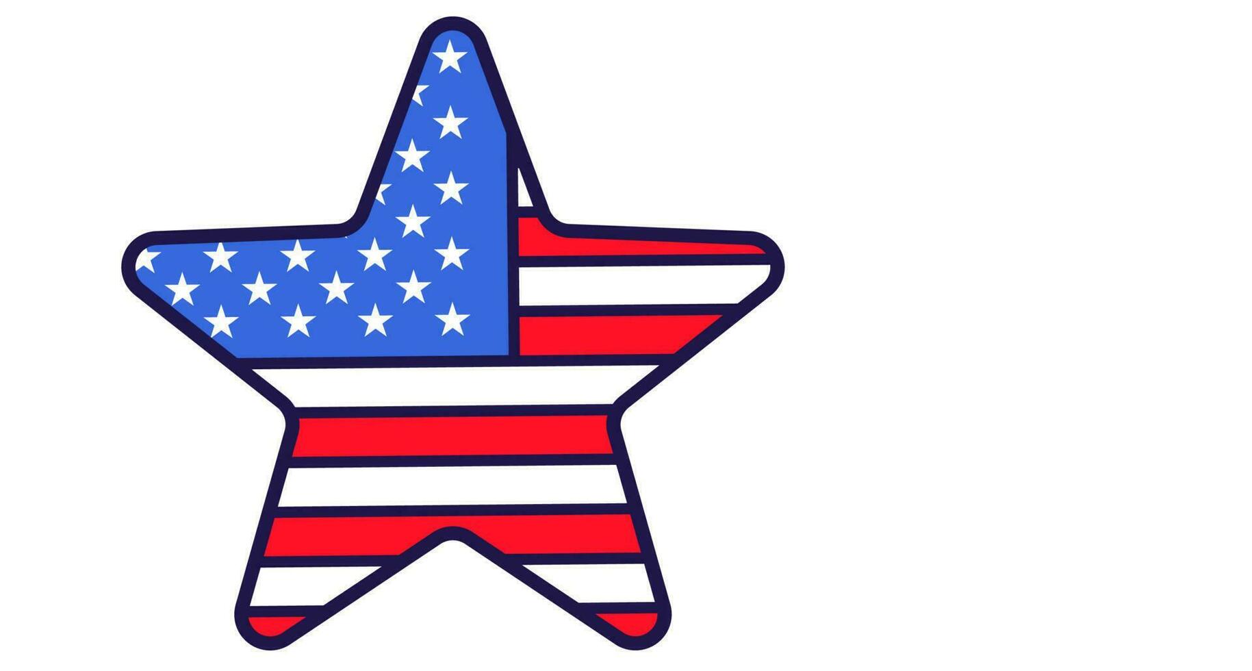 americano bandeira festivo cinco aguçado Estrela vetor