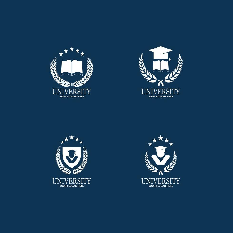 escola de academia universitária e modelo de design de logotipo de curso vetor