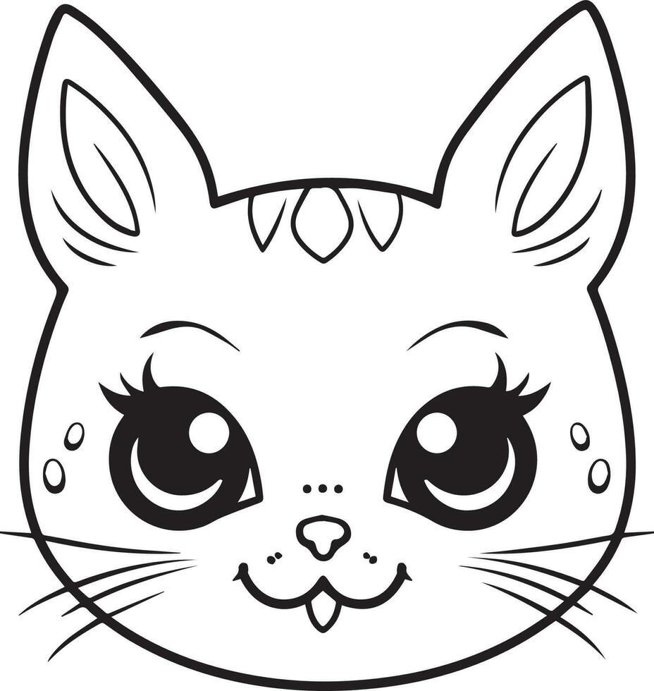 fofa desenho animado gato vetor ilustração, gato coloração página para crianças e adultos. impressão projeto, camiseta projeto, tatuagem projeto, mural arte, gato mascote