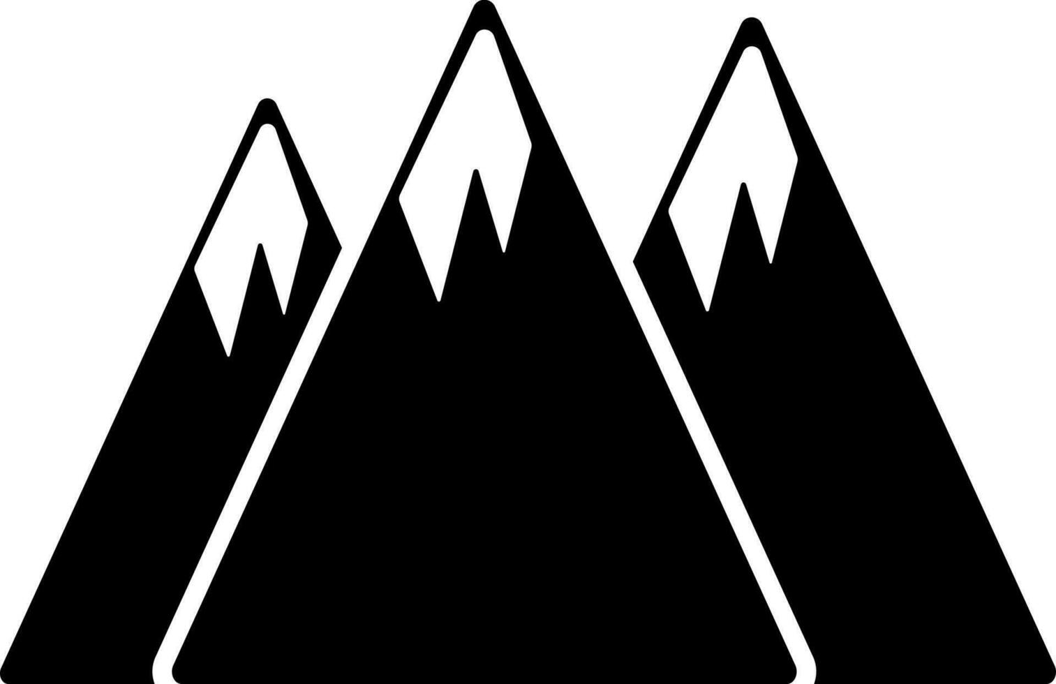 montanha com neve, inverno placa ou símbolo. vetor