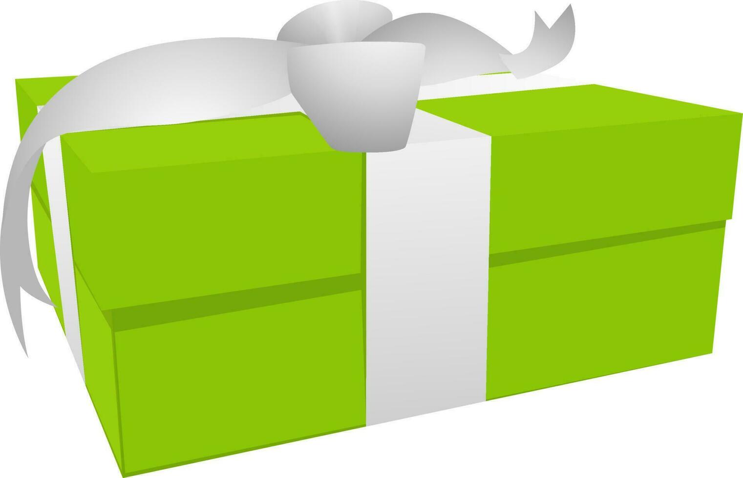 3d verde presente caixa com lustroso fita. vetor