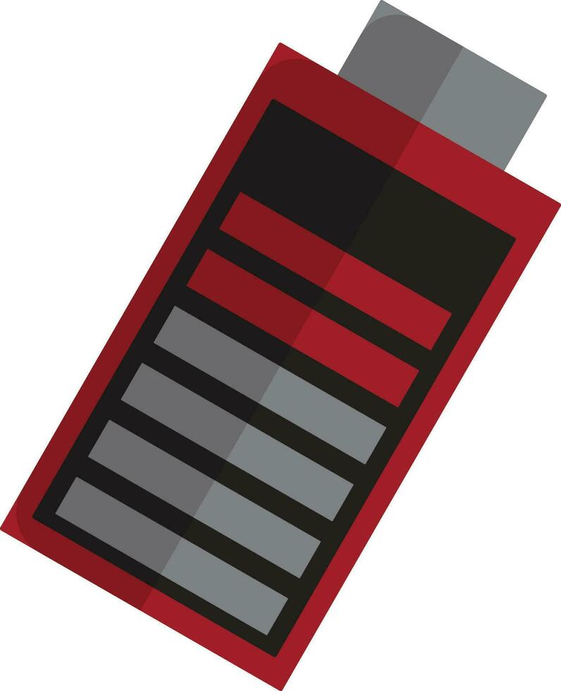 bateria dentro vermelho e Preto cor. vetor