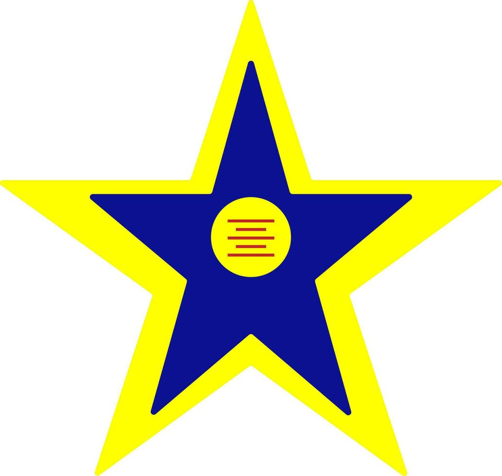 ilustração do uma Estrela dentro azul e amarelo cor. vetor