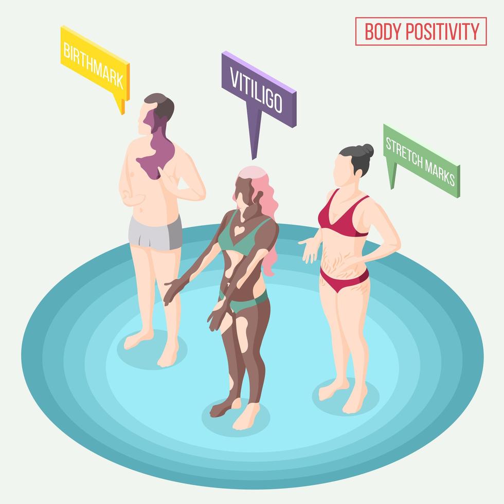 ilustração em vetor corpo positividade movimento composição