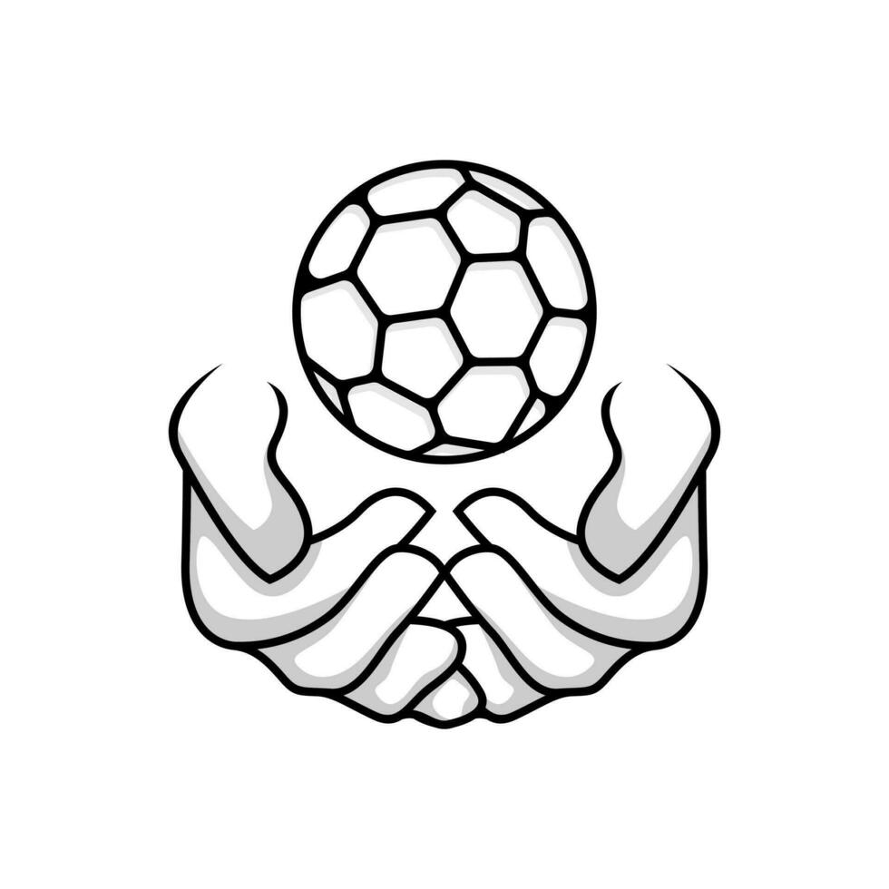 mão bola logotipo Projeto vetor modelo