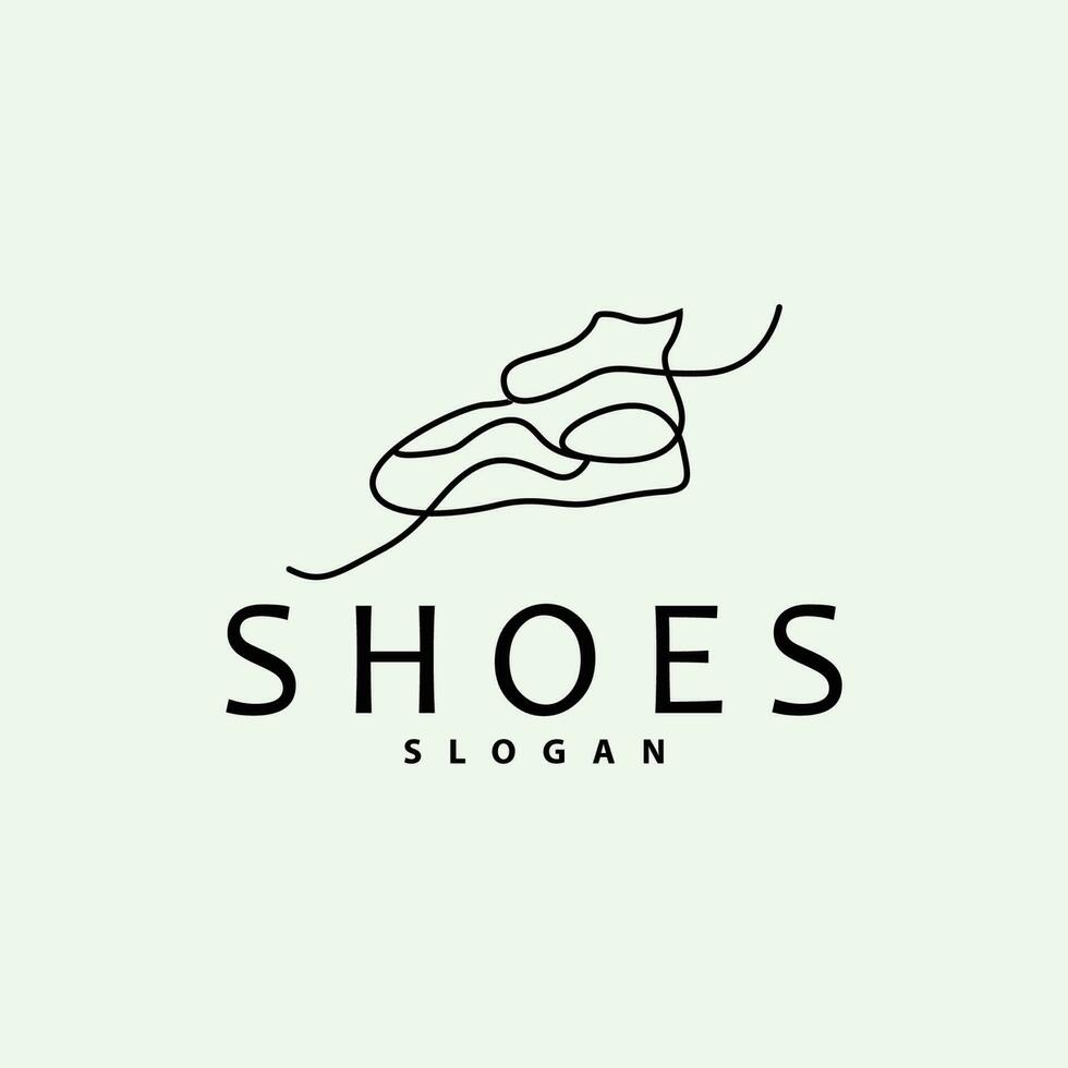 sapatos logotipo, sapatos Projeto simples minimalista linha estilo, moda marca vetor, ícone ilustração vetor