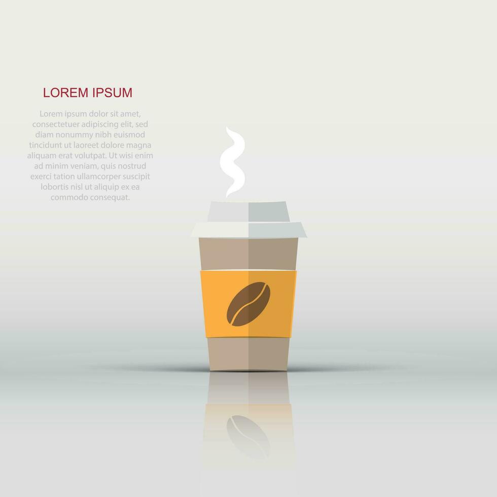café, chá copo ícone dentro plano estilo. café caneca vetor ilustração em branco isolado fundo. beber o negócio conceito.