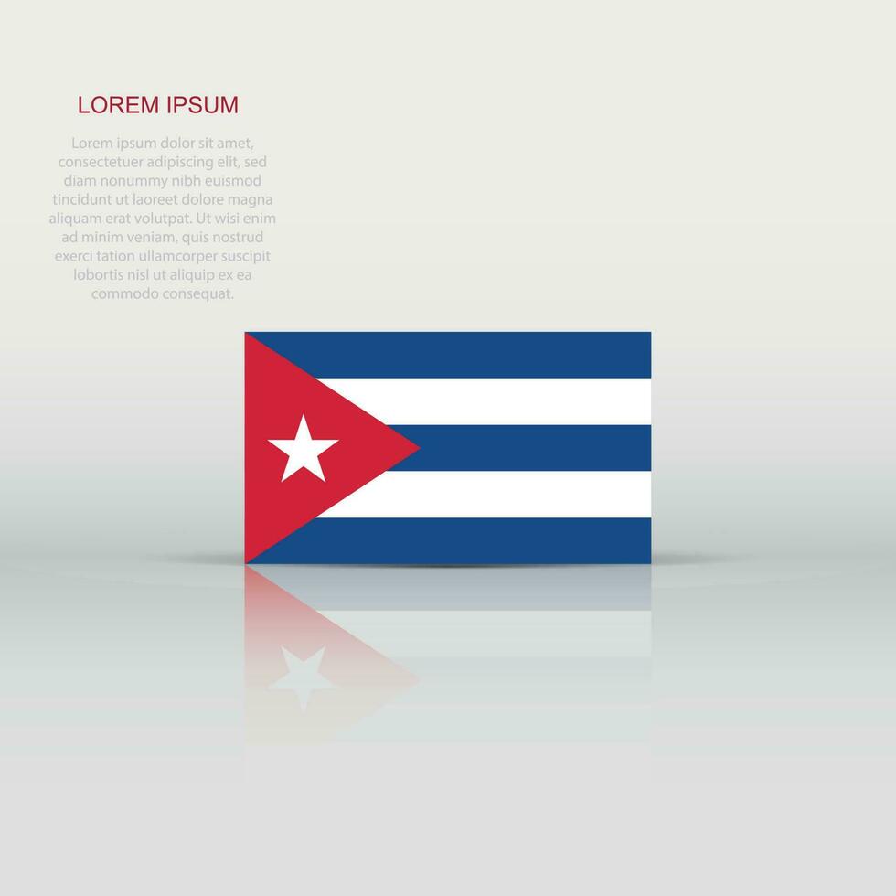 Cuba bandeira ícone dentro plano estilo. cubano nacional placa vetor ilustração. político o negócio conceito.