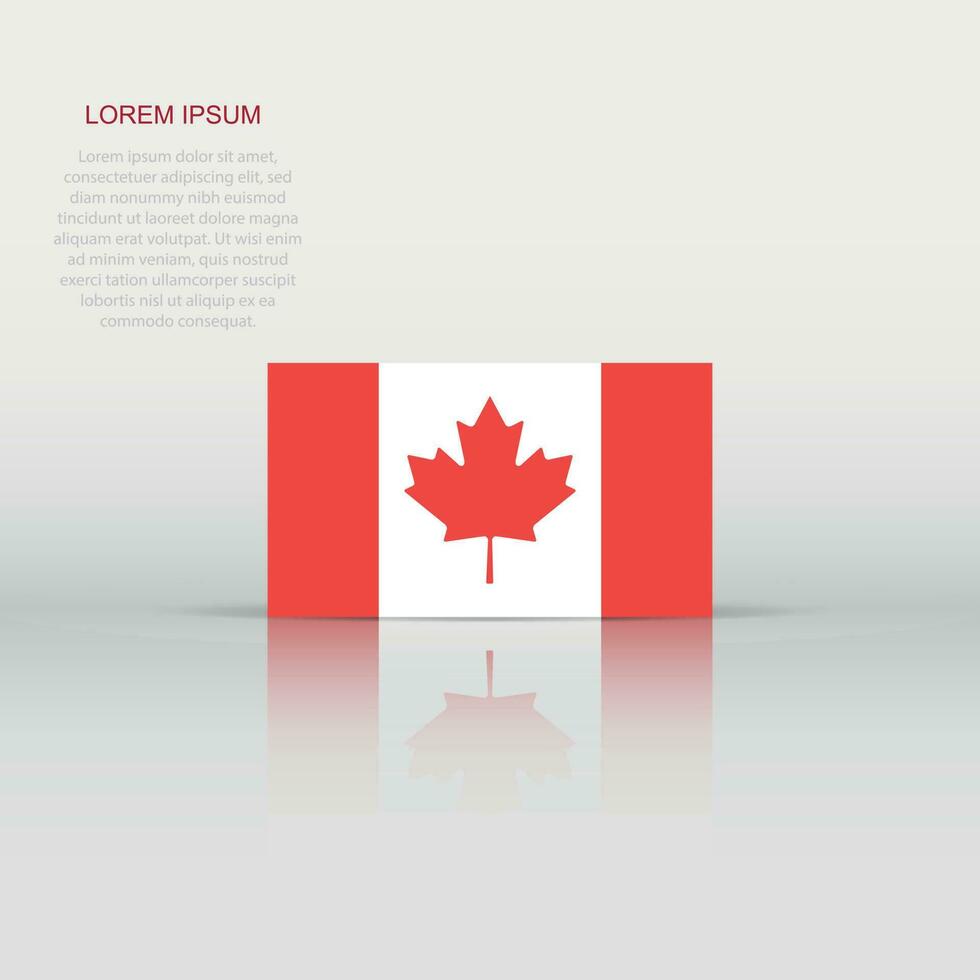 Canadá bandeira ícone dentro plano estilo. canadense nacional placa vetor ilustração. político o negócio conceito.